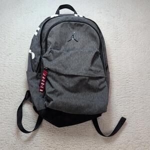 Jordan Backpack Dark Gray Jumpman Logo Casual Athletic Bag Adjustable Straps